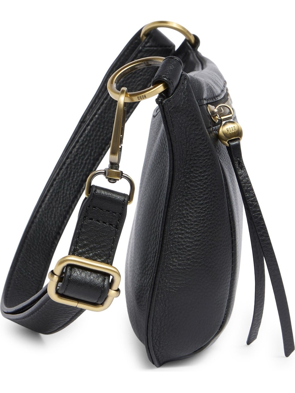 HOBO Black Leather Shoulder Bag with Gold Hardware - Picture 3 of 11